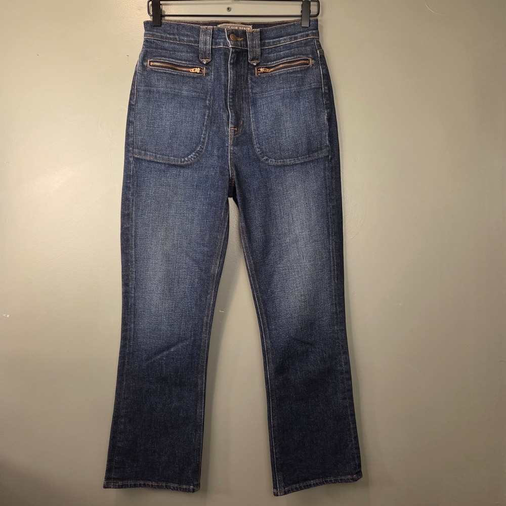 J.Crew Point Sur Women's High Waist Cropped Bootcut Dark Wash Denim Size 28